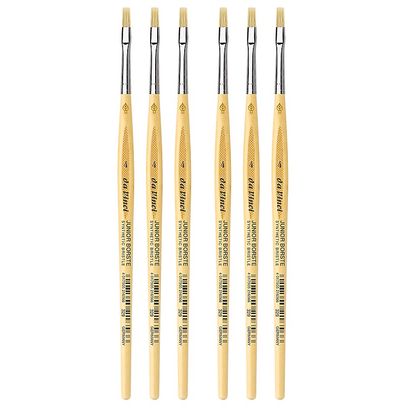 da Vinci JUNIOR BORSTE Tempera Synthetic Student Flat Brush, 6 Brushes/Pack (DVXVA3294-6) image 1