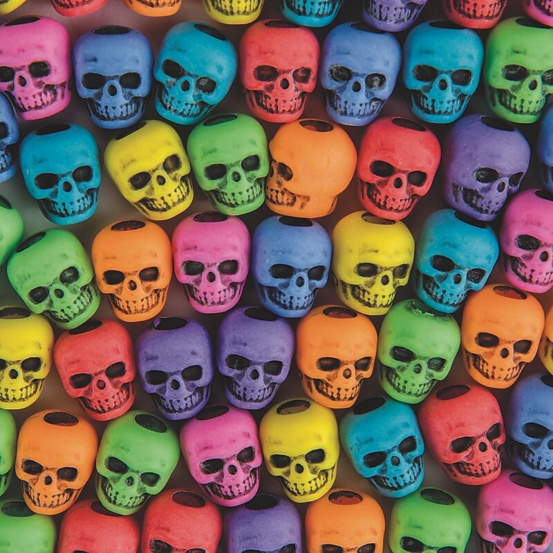 Beadery Skull Beads, 1/4 lb. Bag, Assorted Colors (BE1312) image 1