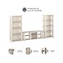 Bush Furniture Homestead TV Stand with 4-Shelf Bookcases, Screens up to 70", Linen White Oak (HOT012LW)~#|#~23101901-016E-4AED-8CE7E35A9F4457AF_sc7