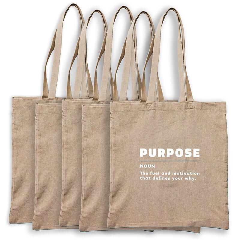 Recycled Cotton Twill Tote - Purpose - 5 Pack image 1