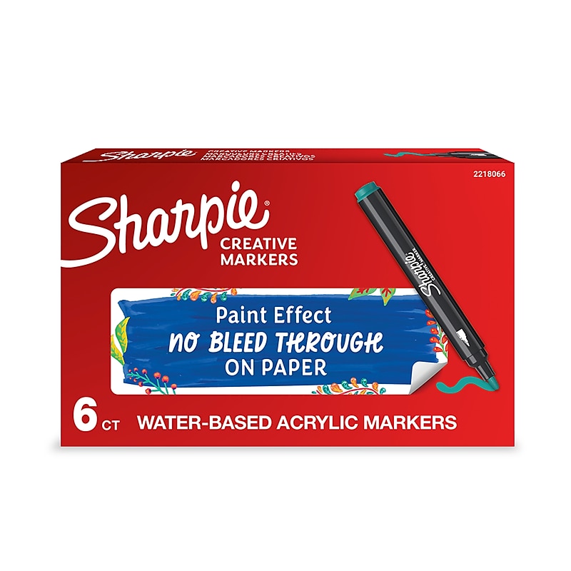 Sharpie Creative Wet Erase Markers, Bullet Tip, Green, 6/Pack (2218066) image 1