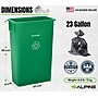 Alpine Industries Polypropylene Recycling Bin, 23 Gallon, Green  (ALP477-GRN)~#|#~231A9DCF-819C-4509-A9C044EC3D416124_sc7