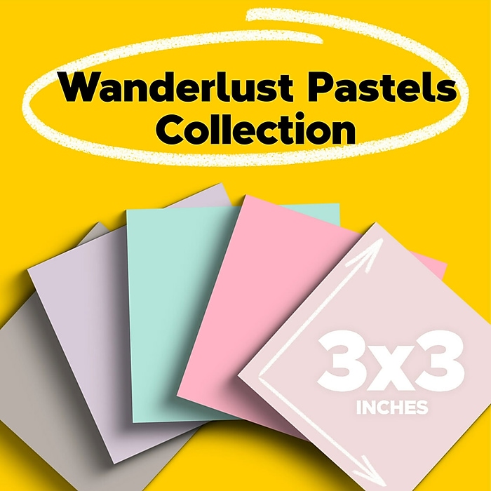 Post-it Super Sticky Recycled Notes - Oasis Color Collection - 1080 - 3 Post-it Super Sticky Recycled Notes - Oasis Color Collection - 1080 - 3