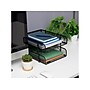 Mind Reader 2-Tier Stackable Paper Desk Tray, Metal Mesh, Black, 2/Set (2CSTACK2-BLK)~#|#~231F66C8-F5A2-4237-9F59574D9A15CCCB_sc7