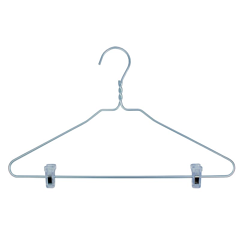 Nahanco 16 1/2" Brushed Aluminum Suit Hanger, 100/Box (8401PC) image 1