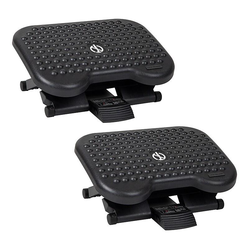 Mind Reader Tilt Adjustable Foot Rest, Black, 2/Pack (2FTREST-BLK) image 1
