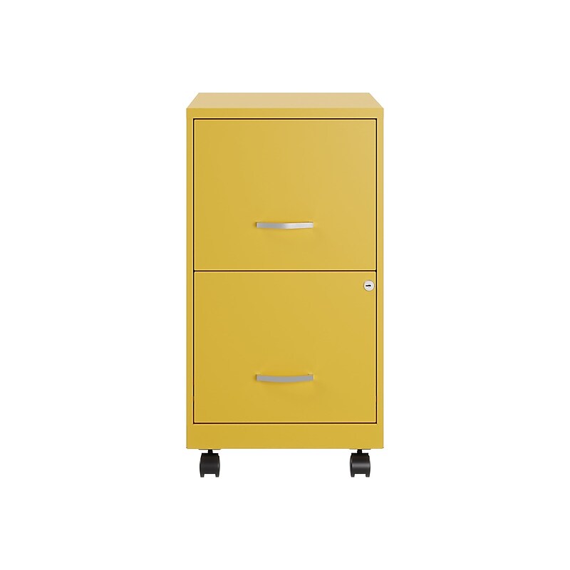 Space Solutions SOHO Smart File 2-Drawer Mobile Vertical File Cabinet, Letter Size, Lockable, Goldfinch (25276) image 1
