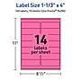 Avery Laser/Inkjet Rectangle Multipurpose Labels, 1-1/3" x 4", Bright Pink, 140/Pack (94206)~#|#~2355F11E-F370-41FD-AC454DDB54C3ECED_sc7