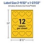 Avery Laser/Inkjet Heart Multipurpose Labels, 2-9/32" x 1-27/32", Bright Yellow, 240/Pack (94603)~#|#~2359267C-B91B-4740-88C98D5079E5F207_sc7
