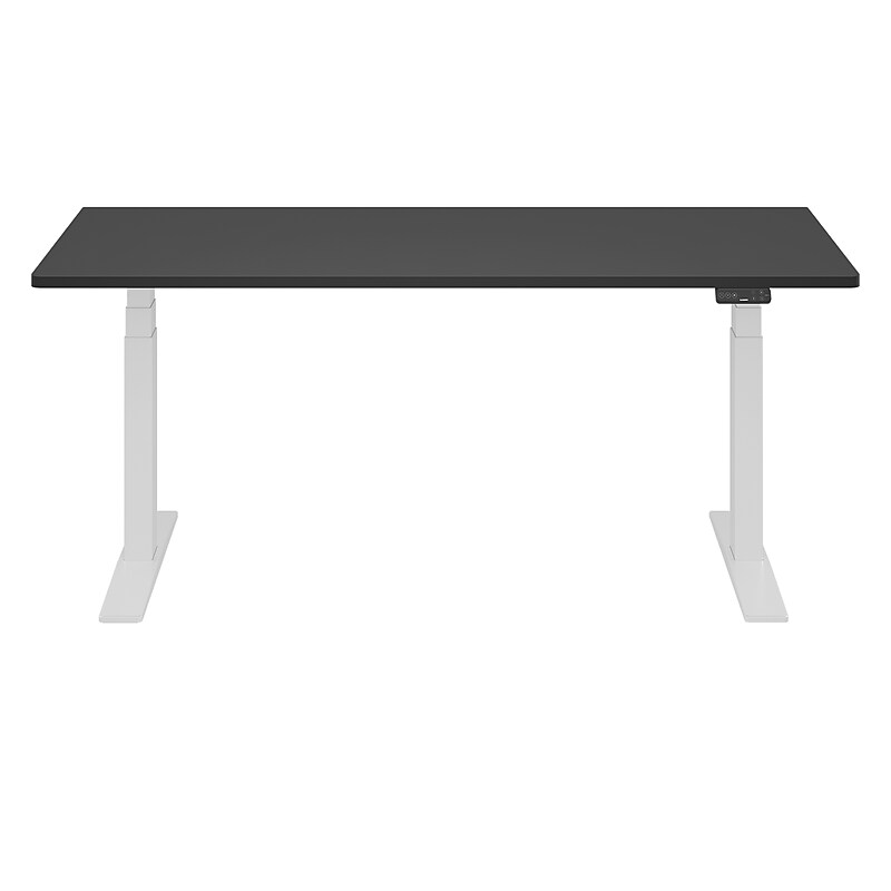 FlexiSpot E7 Commercial 72''W Electric Rectangular Adjustable Standing Desk, Black/White (E7WCOM7230-B) image 1