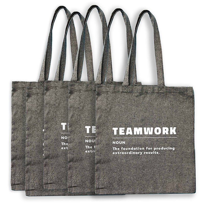 Recycled Cotton Twill Tote - Teamwork - 5 Pack image 1