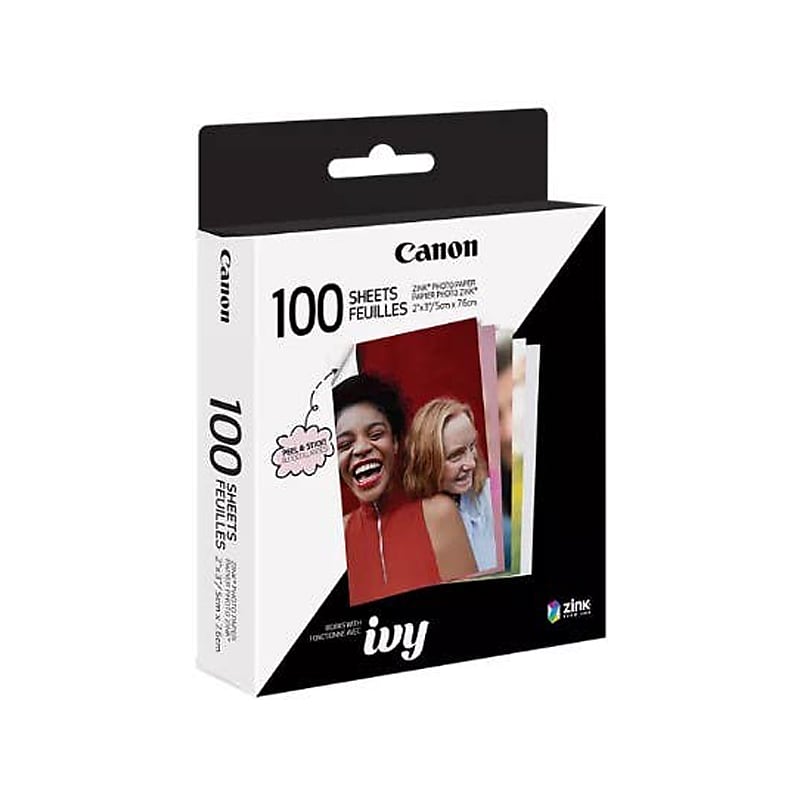 Canon ZINK Uncoated Photo Paper, 2" x 3", 10 Sheets/Pack, 10 Packs/Carton (6135C001) image 1