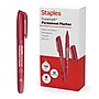 Staples Duramark Permanent Marker, Fine Tip, Red, Dozen (ST62951)~#|#~236D2FB3-A565-47CE-8B0891FBD6182F2A_sc7