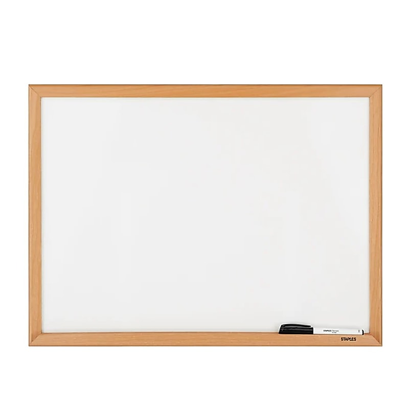Staples Melamine Dry-Erase Whiteboard, MDF Frame, 2' x 1.5' (50069) image 1