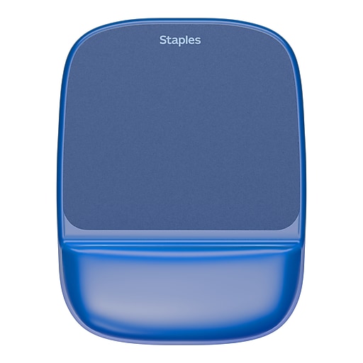 Staples TECH Gel Non-Skid Mouse Pad/Wrist Rest Combo, Blue Crystal