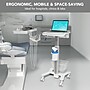 Mount-It! MedHub Height Adjustable Mobile Laptop Cart with Anti-Theft Bar, Storage, and Locking Wheels, White/Grey (MI-16030)~#|#~23747112-8367-49EC-A075D084C29F144D_sc7
