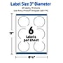 Avery Round Laser/Inkjet Multipurpose Labels, 3", White, 60/Pack (19479371131)~#|#~2374C163-4579-4F54-ADCCAB1137CBE280_sc7