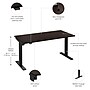Bush Business Furniture Move 40 Series 60"W Electric Height Adjustable Standing Desk, Black Walnut/Black (M4S6030BWBK)~#|#~237567D1-1B89-4DDD-8EA896CEB0EEB620_sc7