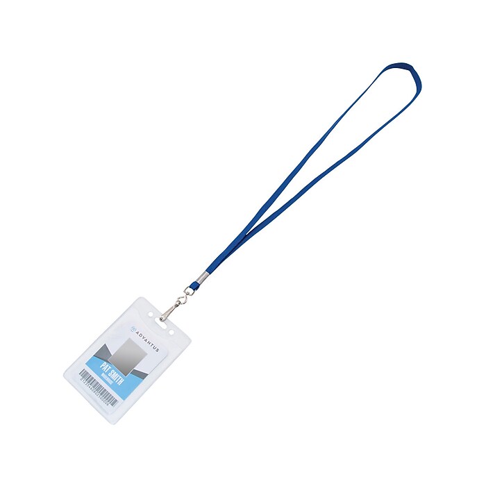Advantus Deluxe Lanyard with J-Hook, Blue, 100/Box (97129