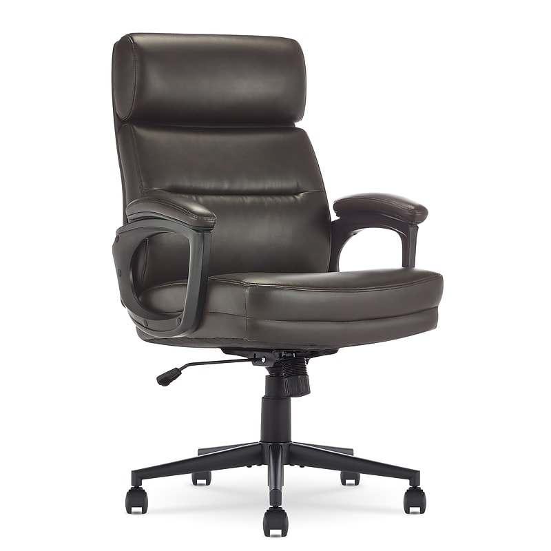 Serta Comfort Ergonomic Bonded Leather Swivel Executive Chair, Brown (CHR10130B) image 1