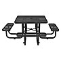 Global Industrial 46" Square Outdoor Steel Picnic Table, Expanded Metal, Black (277151BK)~#|#~238C866A-824B-49AE-BBFDDB1A873250C9_sc7