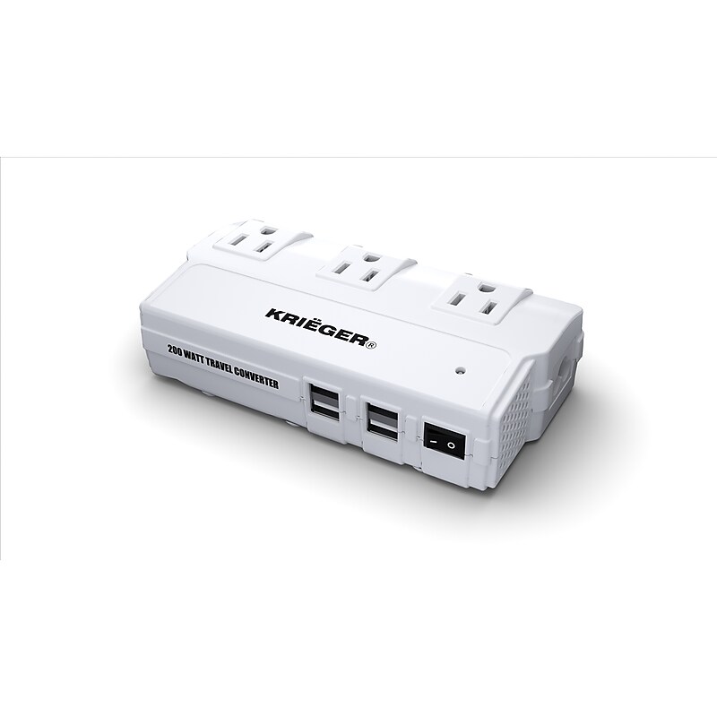 Krieger KRV200 200 Watt Travel Voltage Converter in White image 1