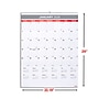 2026 Staples 22.19" x 29" Monthly Wall Calendar, White/Red/Gray (ST63005-26)~#|#~239003D2-B970-410D-BAD9CE0F8CE5B09B_sc7