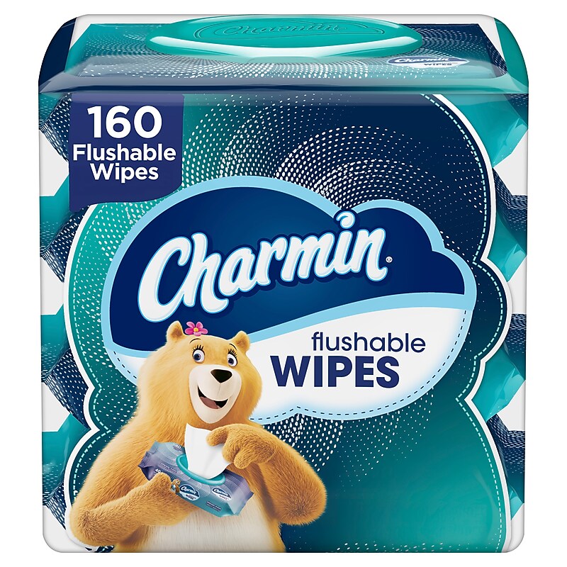Charmin Flushable Wipes, White, 40 Sheets/Pack, 4/Pack (79619) image 1