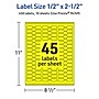 Avery Laser/Inkjet Barbell Multipurpose Labels, 0.5" x 2.5", Neon Yellow, 450/Pack (94749)~#|#~2394ABC1-D23C-410D-91673258DEC7073A_sc7