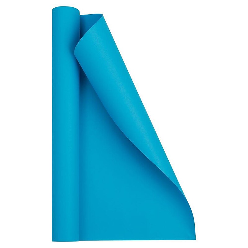 JAM Paper Short Mini Roll Wrapping Paper, 26.3 sq. ft., Peacock Blue, 2/Pack(277013534263a) image 1