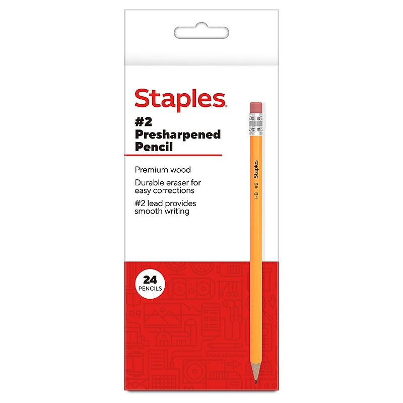 Staples Pre-Sharpened Wooden Pencil, 2.2mm, #2 Medium Lead, 24/Pack (ST62807-CC) image 1