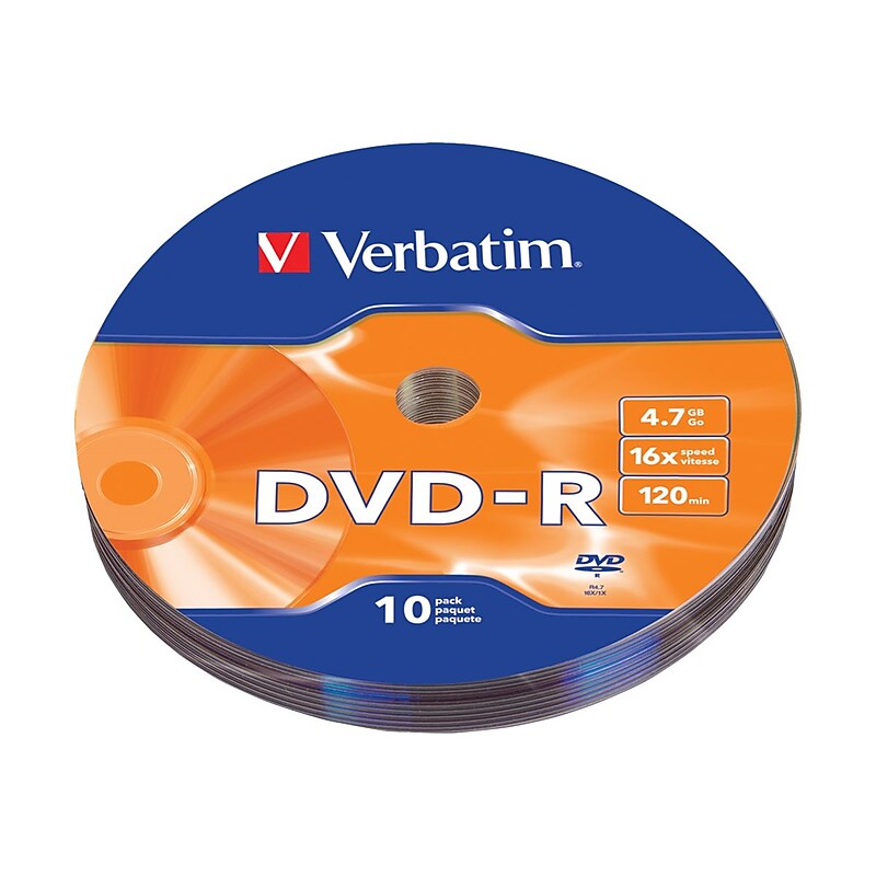 Verbatim DVD-R, 16x, 4.7GB, 10/Pack (97901) image 1