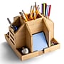 Officemate Bamboo Desk Accessories 9-Compartment Rotating Wood Desk Organizer, Natural Wood Grain (71007)~#|#~239D5410-4F02-425C-AB2DAE7BC74A08A9_sc7