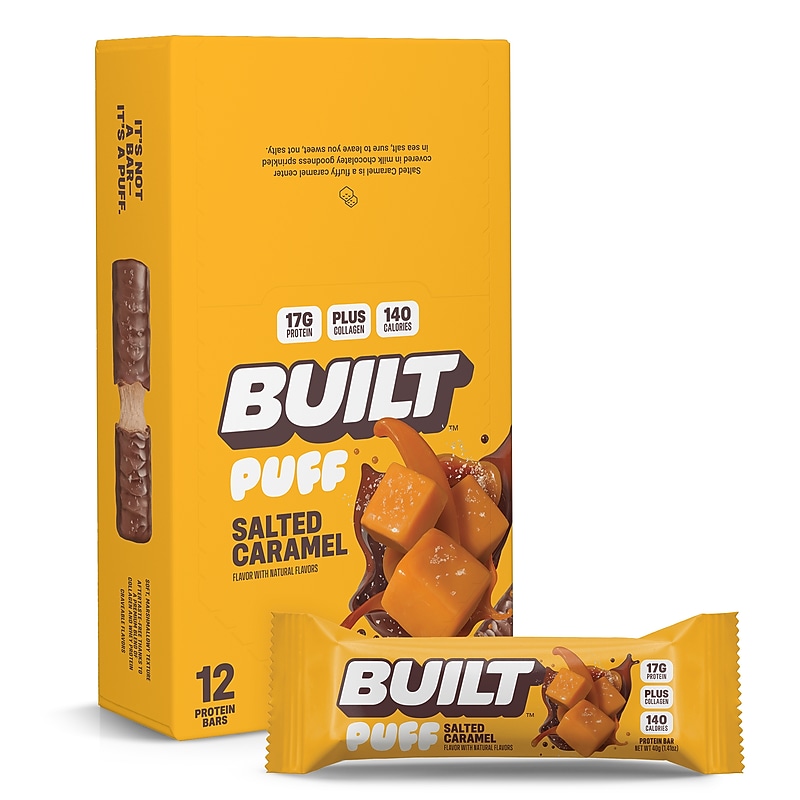 Built Puff Salted Caramel Protein Bar, 1.41 oz., 12 Bars/Box (BUI30578) image 1