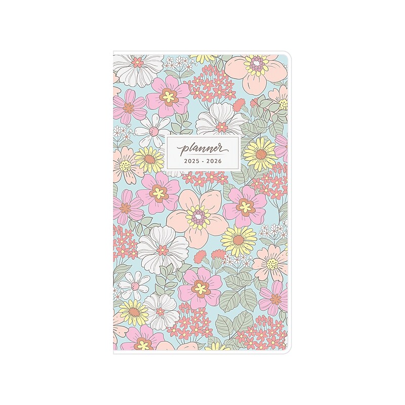 2025-2026 Blue Sky Kiera 3.63" x 6.13" Monthly Planner, Plastic Cover, Multicolor (152470) image 1