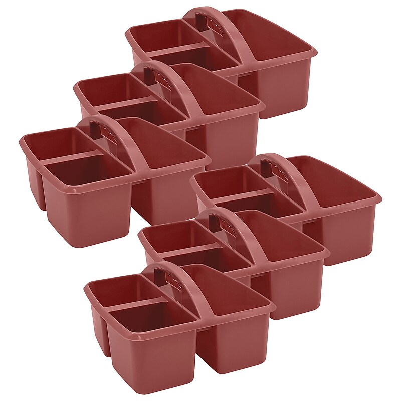Teacher Created Resources Plastic Storage Caddy, 9" x 9.25" x 5.25", Deep Rose, 6/Bundle (TCR20954-6) image 1