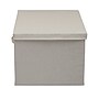 Household Essentials Large Stackable Folding Fabric Wide KD Storage Box With Lid, 12" x 18.5"x 15", 57.7 Qt., Cream (121-1)~#|#~23A89D82-A6B5-43F1-A21F7E126041230F_sc7