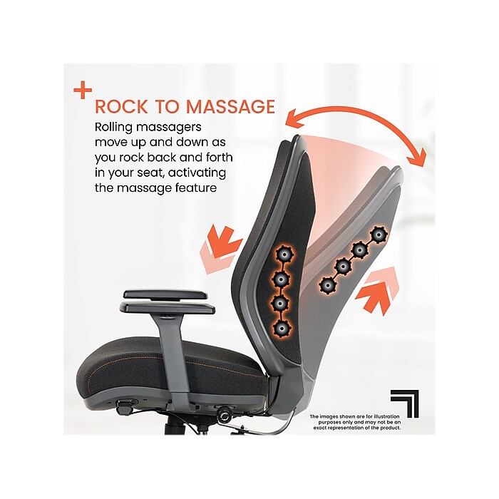 Sharper Image Revive Shiatsu Ergonomic Mesh Swivel Massage Chair Black 60097 BLK Staples