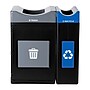 Commercial Zone Avante Series Polyethylene Dual-Stream Trash and Recycling Center, 85 Gallon, Black (787203MSA)~#|#~23ABB2A0-8792-438B-A063CA4437D2336F_sc7