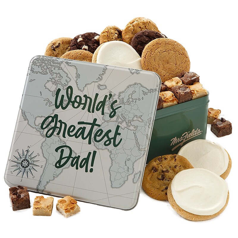 Mrs. Fields Father's Day World's Greatest Dad Cookie and Brownie Tin (24645774) image 1