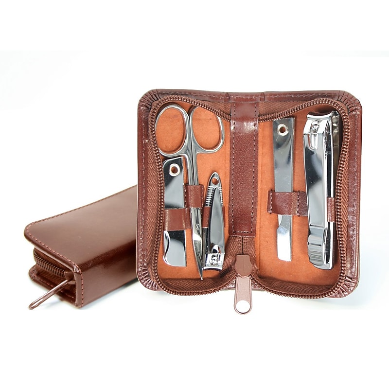 Royce Leather Mini Manicure Set British Tan image 1