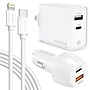 Delton Overtime USB-C/USB Wall & Car Chargers with Apple MFi Certified Cable for iPhone/iPad, White (CE14542A)~#|#~23BCF005-F78B-49E0-93F1000AFF274301_sc7