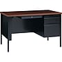 Hirsh 48"W Single-Pedestal Desk, Black/Walnut (20092)~#|#~23C8EECA-9260-476C-88601FE9749B9376_sc7