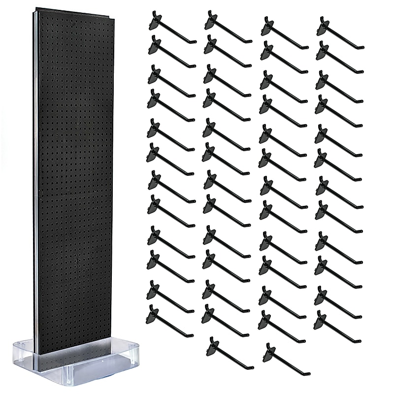 Azar Studio Base 60" x 17" Pegboard Floor Stand, Black (700770-BLK-6B50) image 1