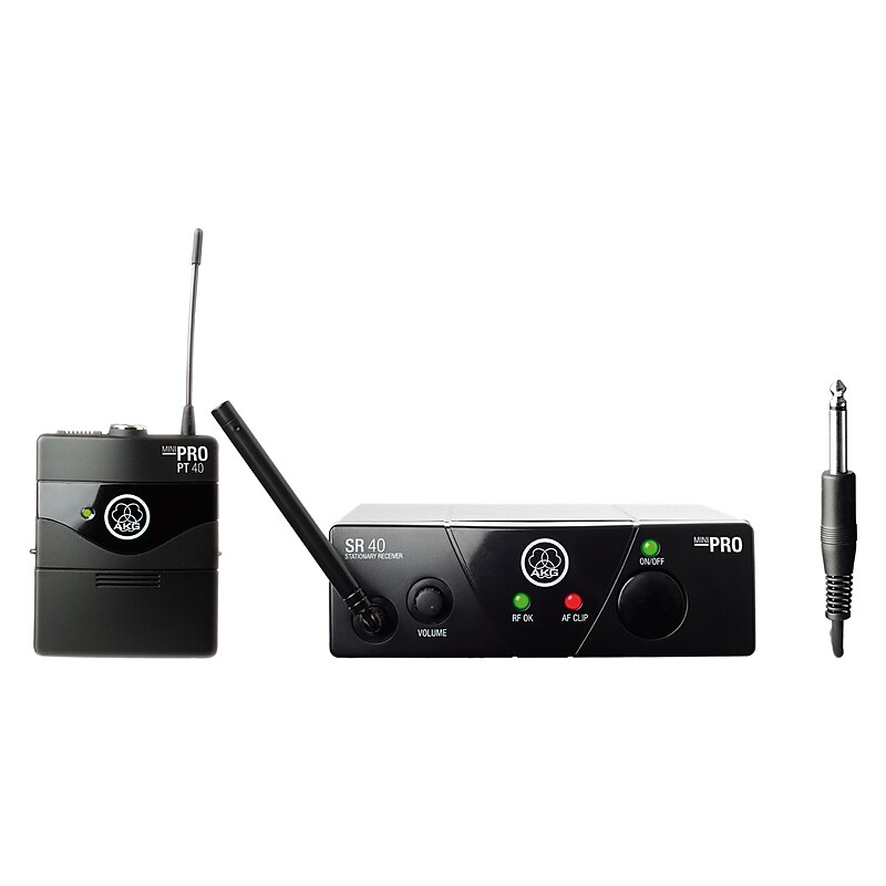AKG WMS40 Mini Single Instrumental Set Wireless Microphone System, Black (3348H00130) image 1