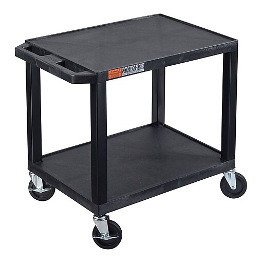 Luxor TUFFY 2-Shelf Multi-Purpose Utility Cart with Electric Power
