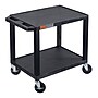 Luxor TUFFY 2-Shelf Multi-Purpose Utility Cart with Electric Power, Black (WT26E)~#|#~23CDAB61-142F-4A1A-B6F3EEFBBA89DB36_sc7