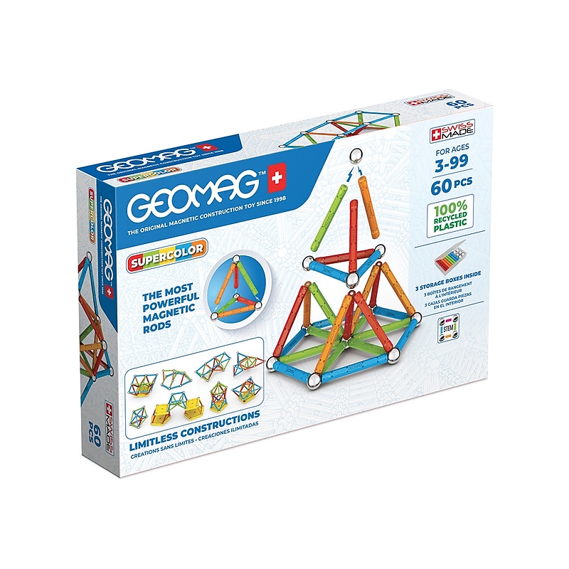 Geomag Supercolor Magnetic Construction Building Set, 60 Pieces (384) image 1