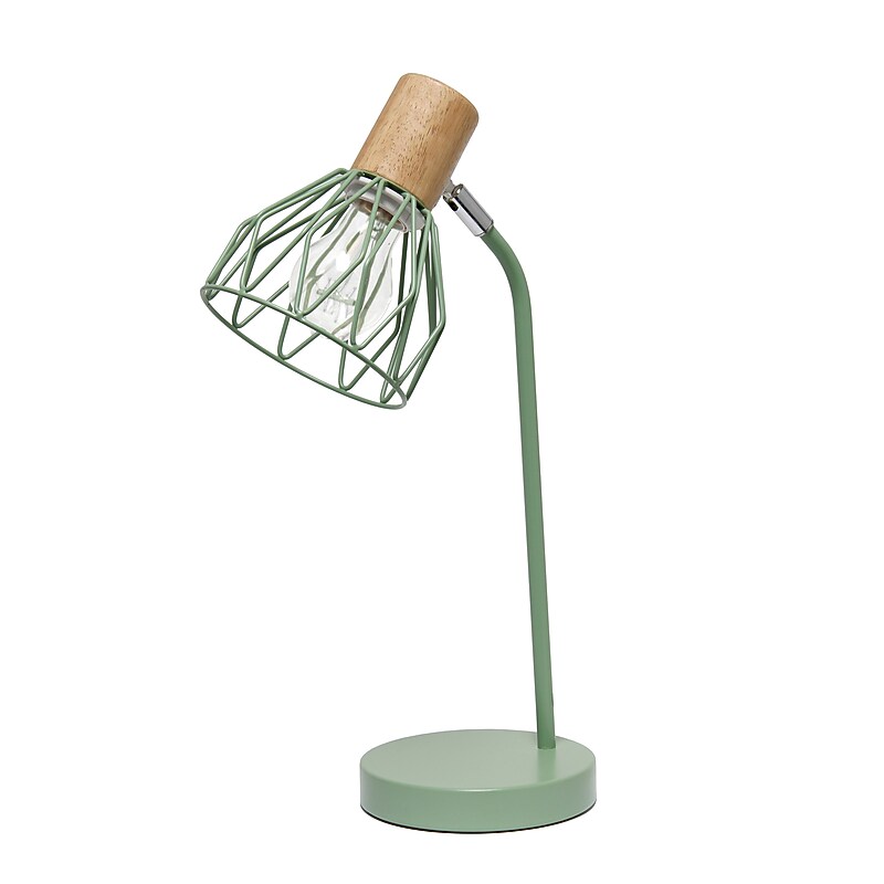 Simple Designs Farmhouse Fusion LED Desk Lamp, 18.19", Green Iron (LD2022-GRN) image 1