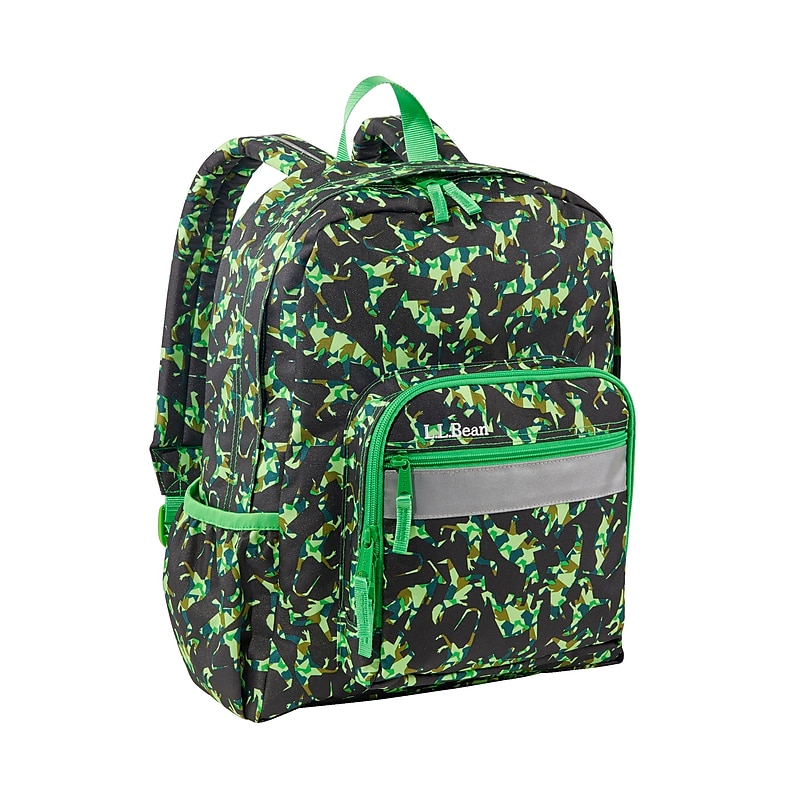 L.L.Bean Original Book Pack Kids Backpack, Small, Classic Green Dino (1000230603) image 1